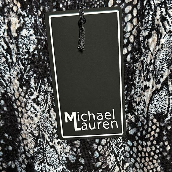 NWT Michael Lauren Rivera Long Sleeve V Neck Midi 3/4 Length Side Slit Dress M - Picture 7 of 12